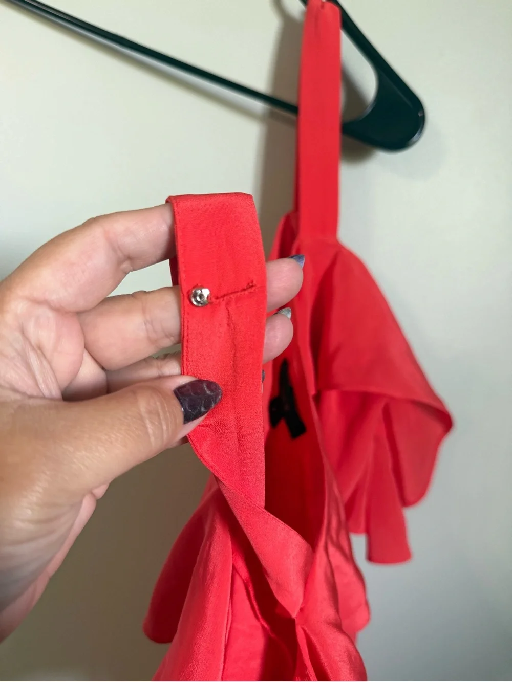 J. Crew Coral-Red Ruffle Off-Shoulder Tank Top
